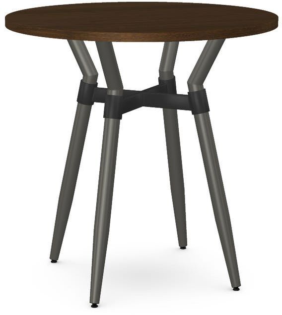 Amisco Customizable Link Walnut Veneer 36" Round Counter Height Table-0