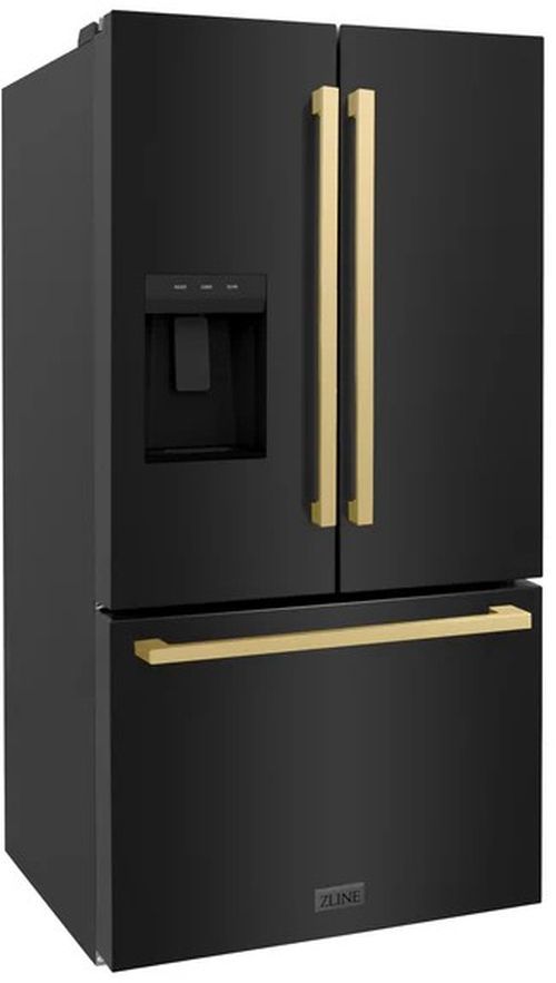 ZLINE Autograph Edition 36" 28.9 Cu. Ft. Black Stainless Steel Freestanding French Door Refrigerator-2