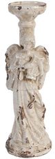 A & B Home White Washed 15" Candle Holder-0