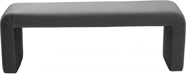 Meridian Furniture Minimalist Grey Velvet Bench-1