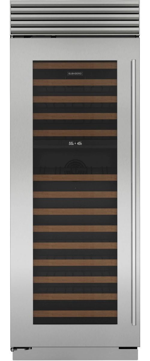 Sub-Zero® Classic Series 30" Stainless Steel Left Hinge Wine Cooler with Tubular Handle-0