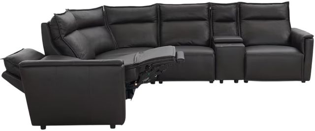 Bassett® Furniture Club Level Chauncey 6-Piece Espresso Leather Power Reclining Sectional-3