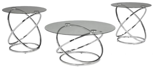 American Wholesale Furniture Uptown 3-Piece Silver Occasional Table Set-0