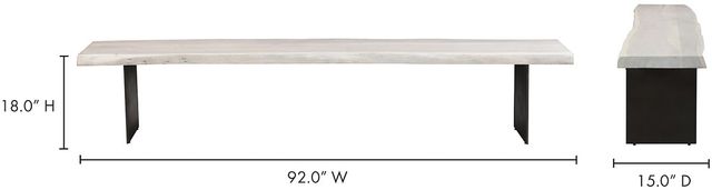 Moe's Home Collection Evans White Dining Bench-3