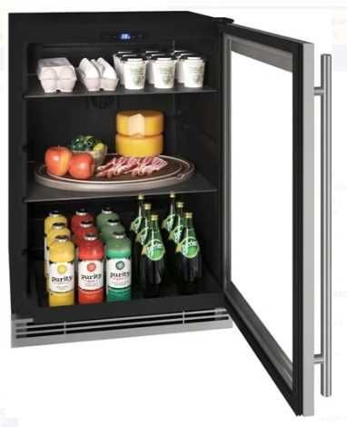U-Line® Black/Brown 24" Compact Refrigerator-2