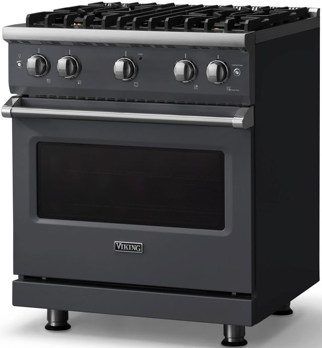 Viking® 5 Series 30" Cast Black Pro Style Gas (LP) Range with Polished Chrome Trim-2