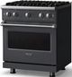 Viking® 5 Series 30" Cast Black Pro Style Gas (LP) Range with Polished Chrome Trim-2