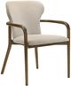 Armen Living Klarissa Cream/Walnut Dining Arm Chair-0