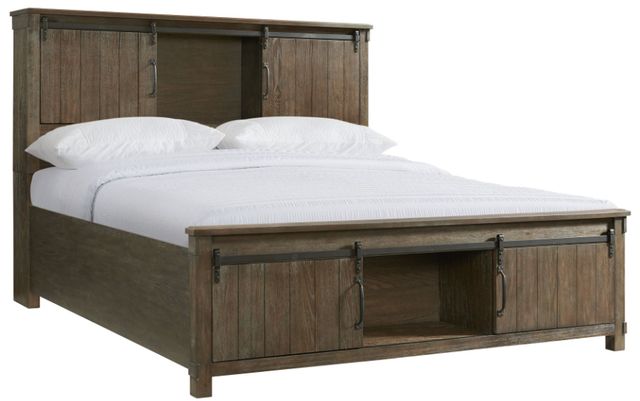 Elements International Scott 4-Piece Walnut King Platform Bedroom Set-4