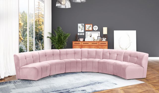 Meridian Furniture Limitless 6-Piece Pink Velvet Modular Sectional-1