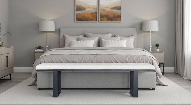 Nest Home Collections Drew Black/Sandalwood Dining Bench-1