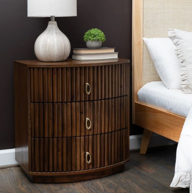 Powell® Ciarra Walnut 3-Drawer Nightstand-1