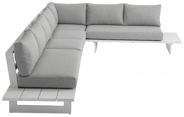 Meridian Furniture Maldives 2-Piece Gray/White Aluminum/Fabric Outdoor Modular Sectional-1