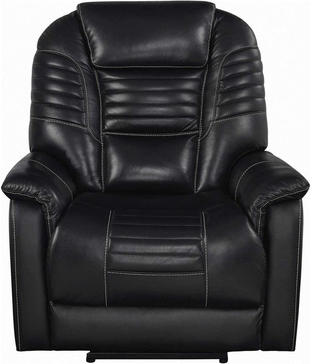 Coaster® Black Upholstered Power^3 Recliner With Power Headrest-0