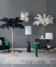 A & B Home Black/Gold Dita Feather Floor Lamp-5