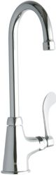 Elkay Chrome Single Hole Single Control Faucet with 5" Gooseneck Spout and 4" Wristblade Handle-0