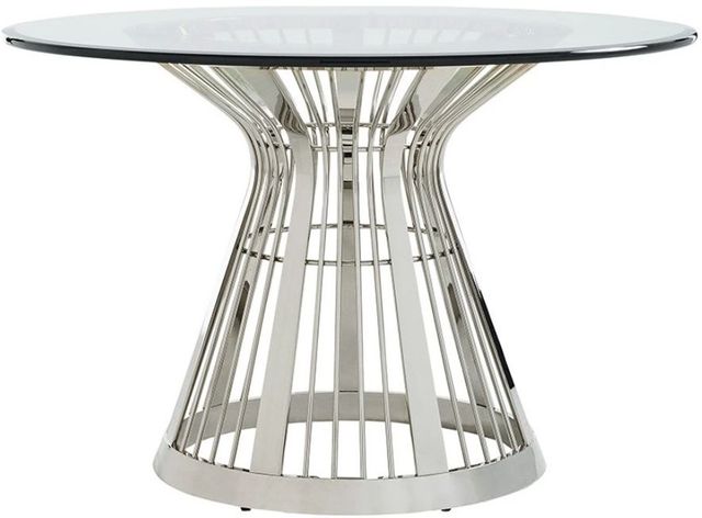 Lexington Home Ariana Riviera 54" Clear Top Dining Table with Stainless Steel Base-0