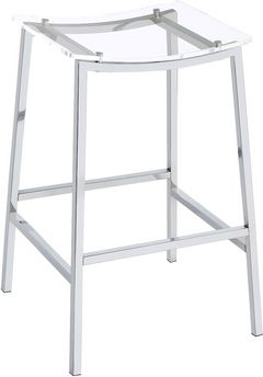 Coaster® Jovani Chrome/Clear 2-Piece Acrylic Backless Bar Stools Set