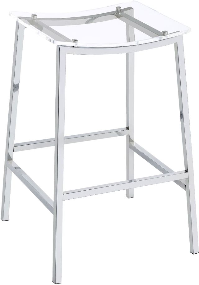 Coaster® Jovani Chrome/Clear 2-Piece Acrylic Backless Bar Stools Set-0