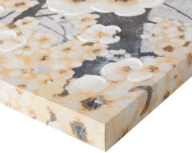 Olliix by Madison Park Gleeful Bloom Yellow 3 Piece Yellow Hand Embellished Printed Canvas Set-1
