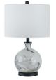 A & B Home Grey/White 14" Glass Table Lamp-0