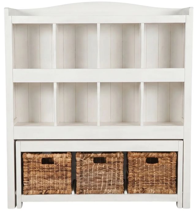 Sunny Designs™ Storage White Bookcase with Trundle Bench-2