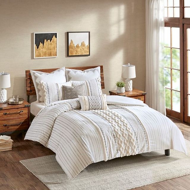 Olliix by INK+IVY Ivory Bea Embroidered Cotton Oblong Pillow-1