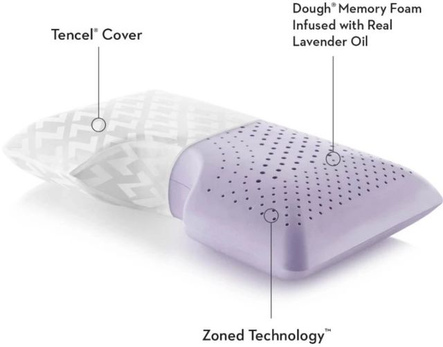 Malouf® Z® Shoulder Zoned Dough® Lavender Memory Foam Queen Pillow-2