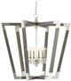 Currey & Company Bastian Chateau Gray/Contemporary Silver Leaf Large Lantern Chandelier-0
