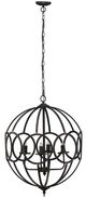 A & B Home Malin Matte Black 4-Light Orb Chandelier-0