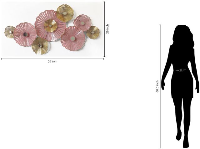 Classy Living Pink and Gold Floral Art Wall Decor-2
