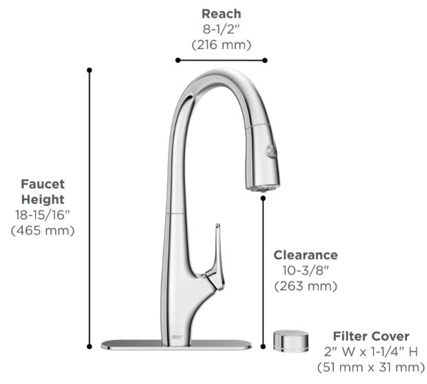 American Standard Saybrook® Polished Chrome Single-Handle Pull-Down Dual Spray Kitchen Faucet-2