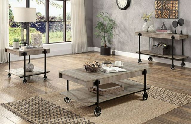 Furniture of America® Lobb Natural Tone Coffee Table-1