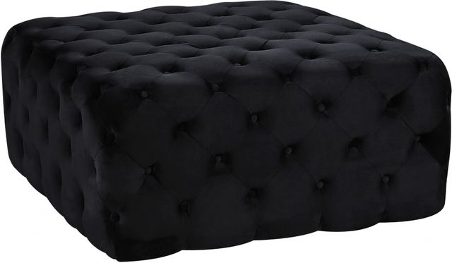 Meridian Furniture Ariel Black Velvet Ottoman-0