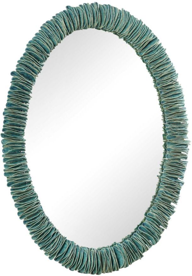 Uttermost® Bonaire Distressed Teal Blue Mirror-3