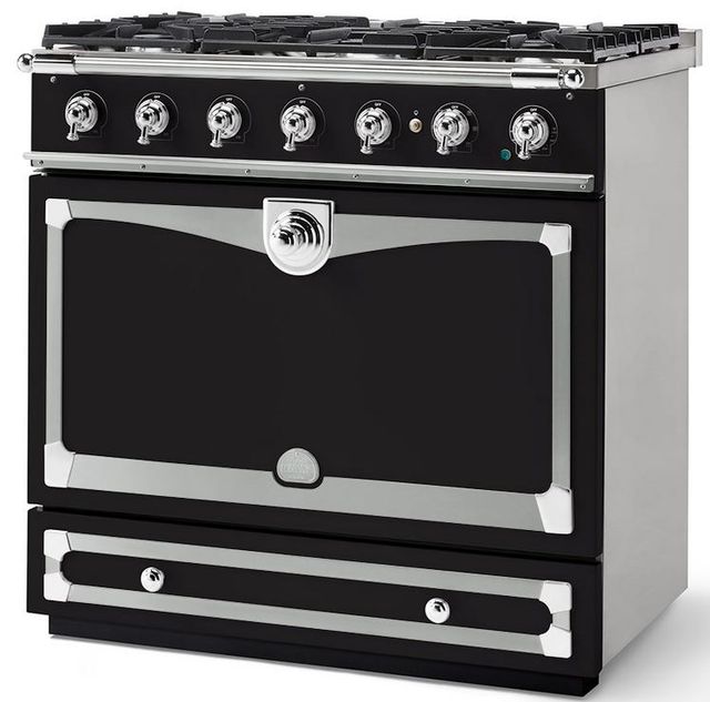 La Cornue CornuFé 90 AlberTine 36" Matte Black Pro Style Dual Fuel Range-1