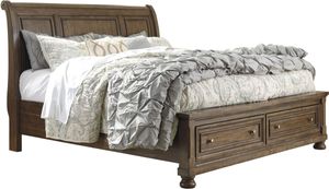 Signature Design by Ashley® Flynnter Medium Brown King Sleigh Storage Bed