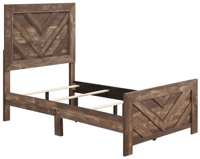 Homelegance® Corbin Rustic Brown Twin Panel Bed-3