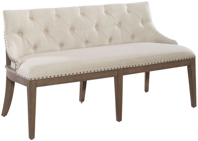 Liberty Furniture Americana Farmhouse Beige/Dusty Taupe Upholstered Shelter Dining Bench-0