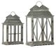 A & B Home 2-Piece Silver Scape Lantern Set-0