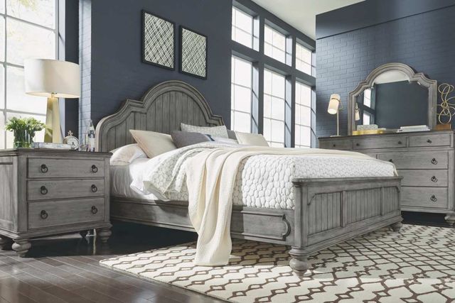 Flexsteel® Plymouth® Distressed Graywash King Bed-2