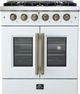 FORNO®  Galiano Series Alta Qualita 30" White Pro Style Gas Range -0
