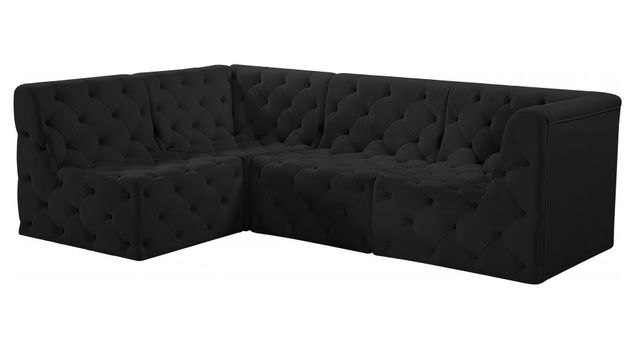 Meridian Furniture Tuft 4-Piece Black Modular Sectional Set-1