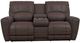 La-Z-Boy® Cassian Walnut Leather Manual Reclining Loveseat with Console-1