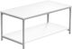 Monarch Specialties Inc. White 40"L Two Tier Coffee Table with Black Metal Frame -0