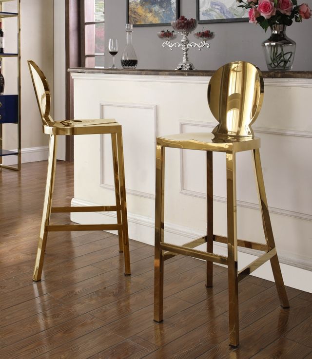 Meridian Furniture Maddox Gold Bar Stool-2