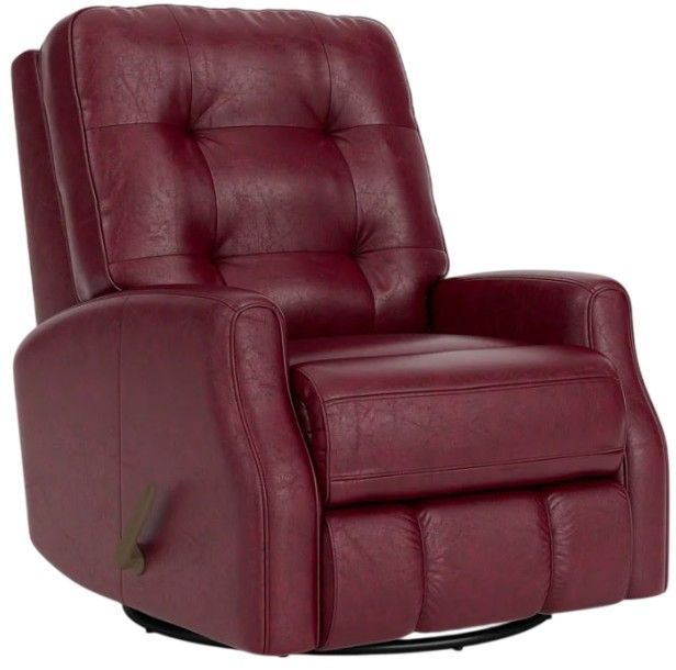 Flexsteel® Customizable Devon 34" Leather Manual Swivel Gliding Recliner-1