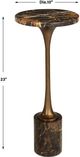 Uttermost® Karnes Black Marble Drink Table with Bronze Accent-2