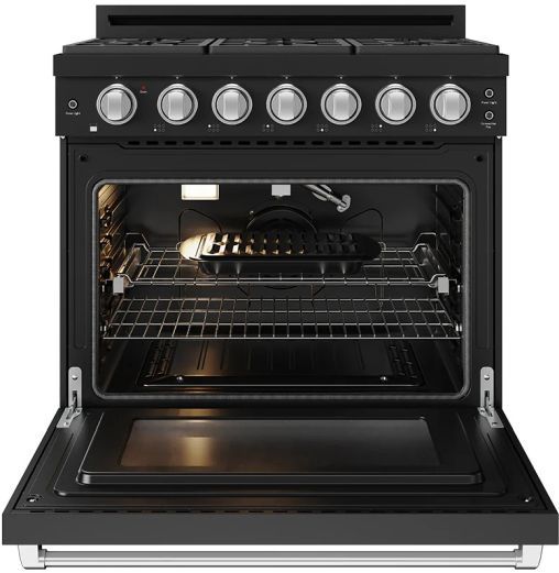 Thor Kitchen® Gordon Ramsay 36" Black/Stainless Steel Freestanding Pro Style Gas Range with Precision Knob-1