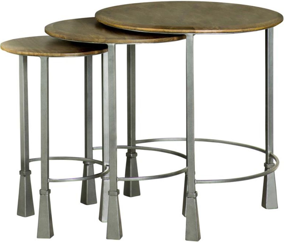 Coaster® Deja 3-Piece Natural Nesting Tables with Gunmetal Leg